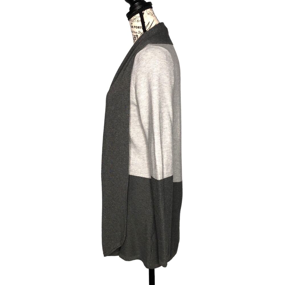 Evolution (S) Stassi Colorblock Open Cardigan - Stitch Fix Two-Toned Ribbed - Picture 3 of 10